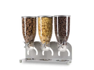 Turn N Serve Platinum 3.5 Liter Triple Canister Cereal Dispenser